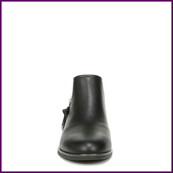 Wide Width Ankle Booties with Side Zipper, 1 Inch Block Heel, Size 11 - Picture 3 of 8